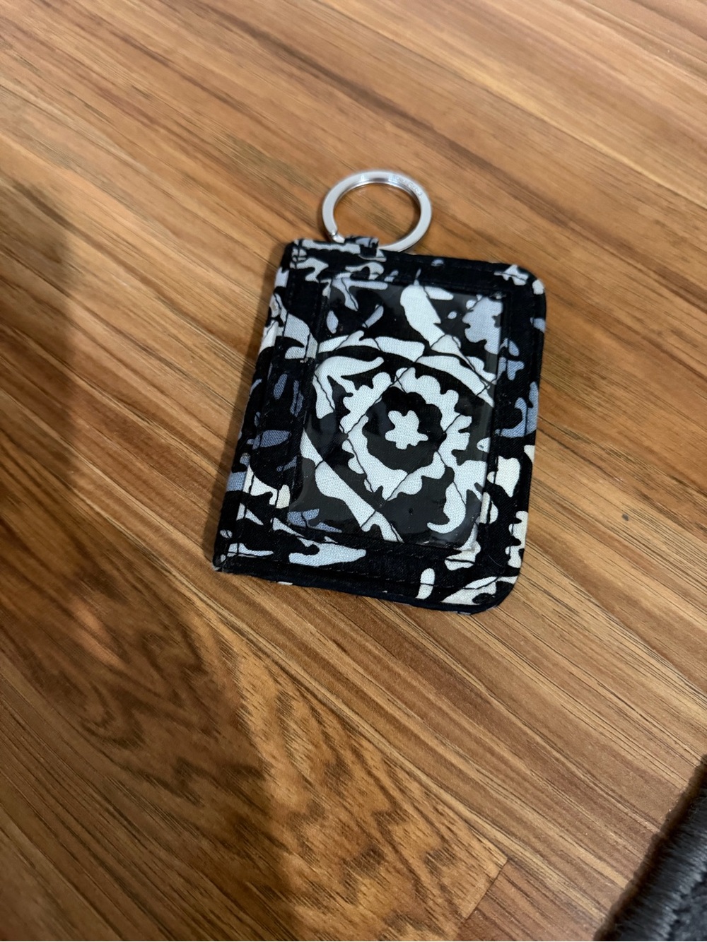 Vera Bradley Black and White Floral ID Keyring Card Holder